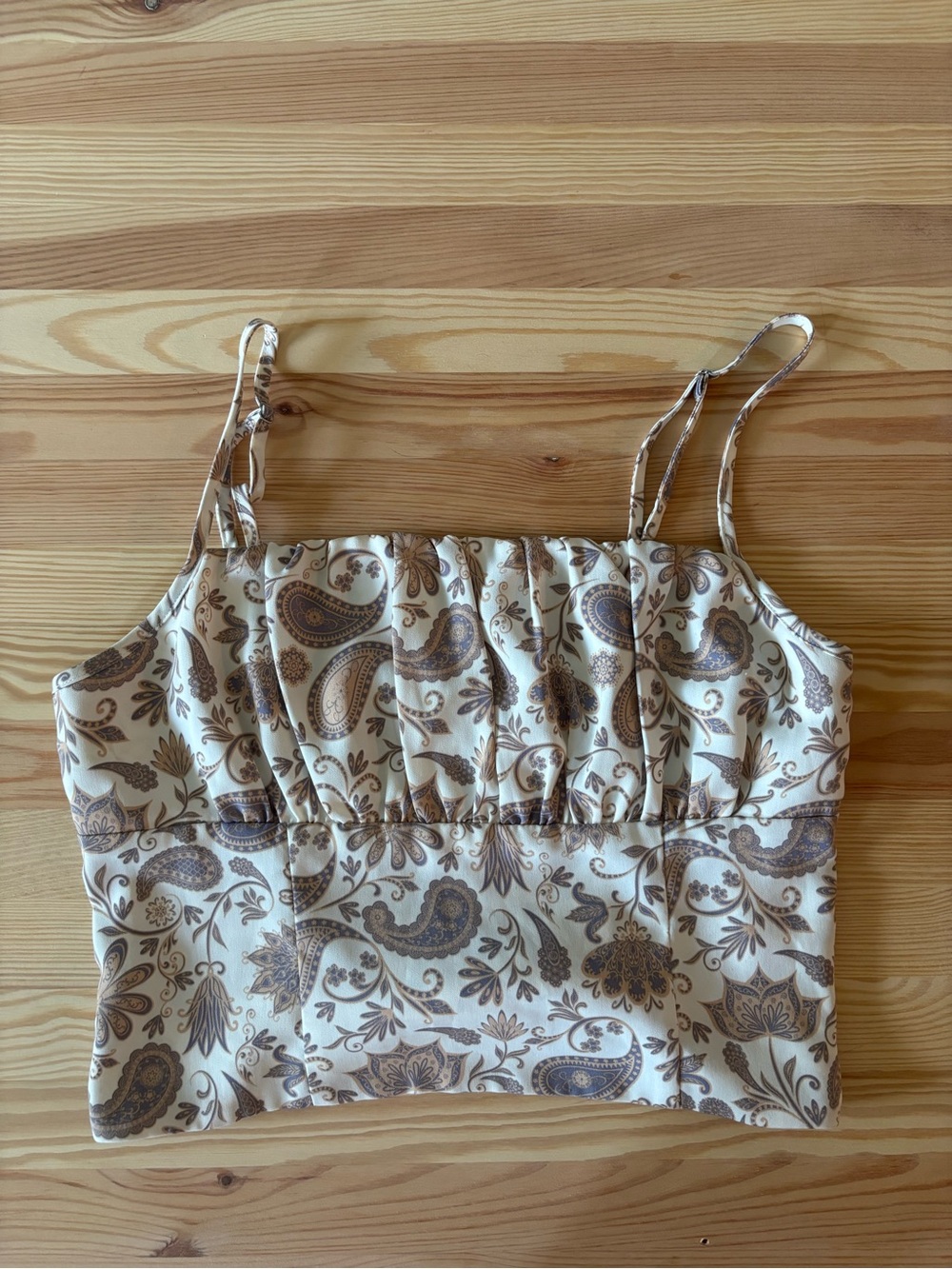 Dynamite Paisley Print Crop Top